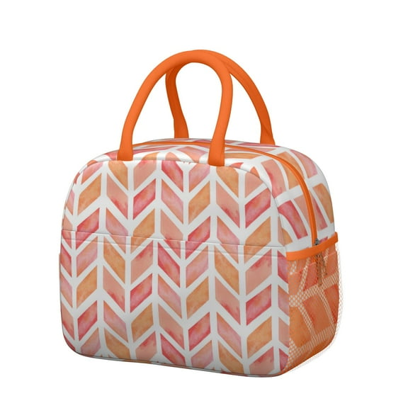 Fashion Insulated Lunch Bag Reusable Thermal Cooler Tote with Stylish Modern Abstract Design for Office and Outdoor Use
