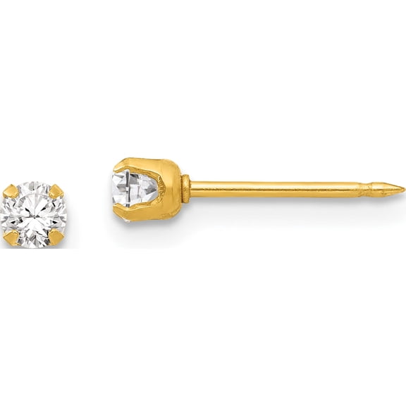 Fashion Inverness 24K Plated April Crystal Birthstone Earrings (3 X 3) Made In United States 84e