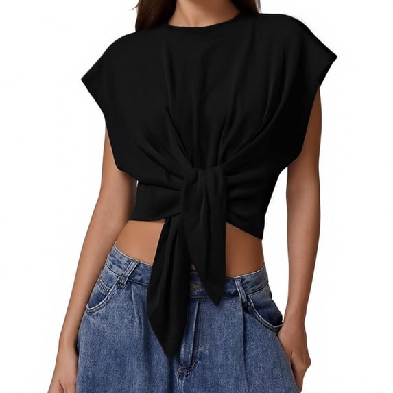 Fashion Irregular Tied T Shirt