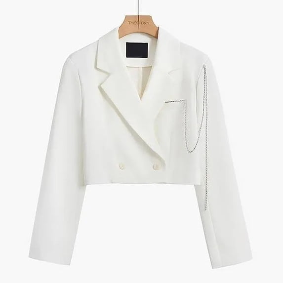 Fashion JK Blazer Women Harajuku Spring Short Long Sleeve Solid Loose Top Elegant Korean All-match Button Chic Suit Blazer