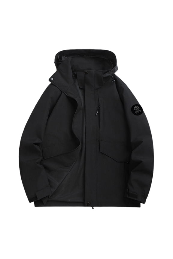 Fashion Jackets for Women Trendy New Women's Fall Jacket Waterproof Jacket Hooded Coat Hiking Windproof Windbreaker Outerwear Zipper Streetwear Black S