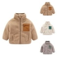 thumbnail image 1 of Fashion Jackets for Children Comfortable Casual Zipper Stand Collar Solid Color Cardigan Long Sleeve Hoodless Outwear, 1 of 5