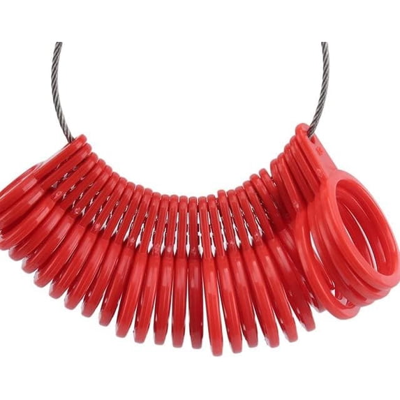 Fashion Jewellery Tools Ring Size Mandrel Stick Finger Gauge Ring Sizer Measuring Jewelry Tool Set - (Color: red)