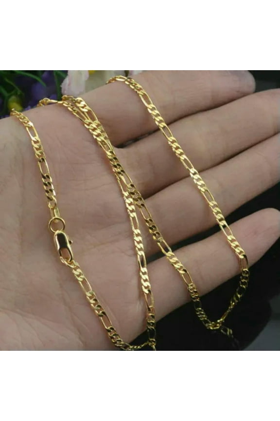 Fashion Jewelry 18K Yellow Gold Filled 2mm Chain Necklace Wedding Jewerly 16-30"
