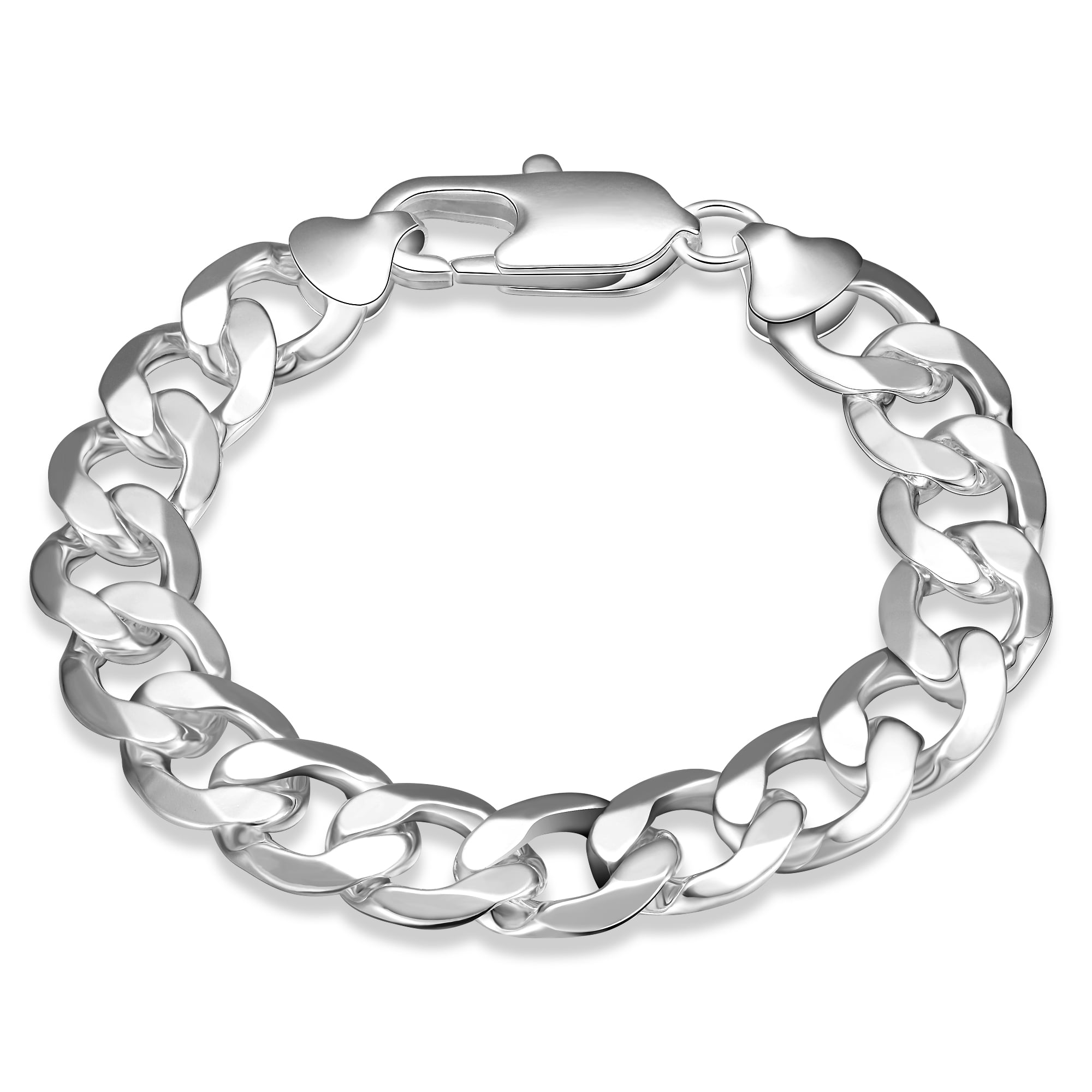 White Diamond Accent Sterling Silver Heart Link Bracelet, 8 - Walmart.com