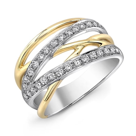 Fashion Jewelry 925 Sterling Silver Plated Cubic Zirconia Wedding Band Crossover Intertwined Ring for Women