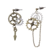 Fashion Jewelry Decor Gear Pendant Dangle Earrings Antique Long Hook Earrings