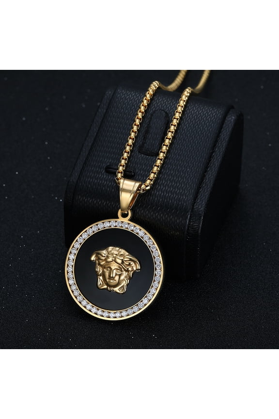 Fashion Jewelry Golden Silver Color Ancient Greek mythology Crystal Pendant Necklace 14K Yellow Gold Designer Charms