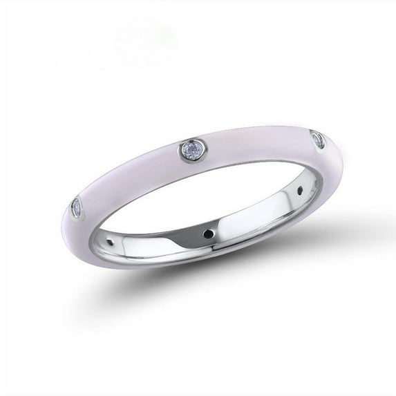 Fashion Jewelry Handmade Enamel Colorful Rainbow Eternity Stackable Ring For Women Wedding Party Jewelry