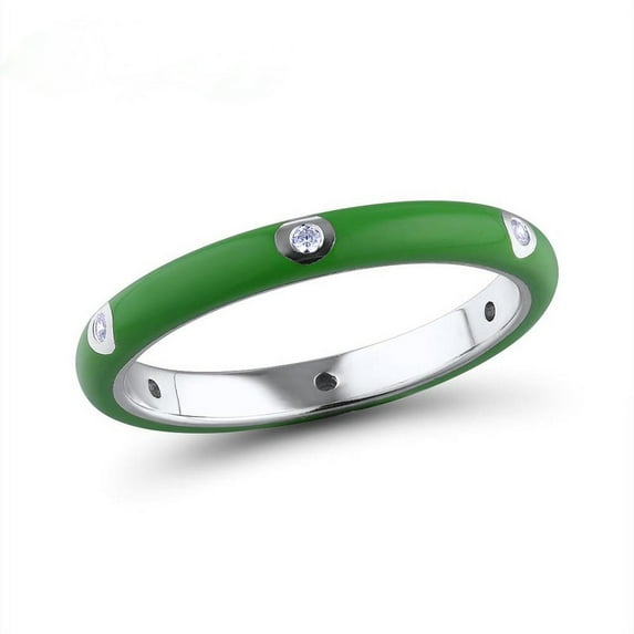 Fashion Jewelry Handmade Enamel Colorful Rainbow Eternity Stackable Ring For Women Wedding Party Jewelry