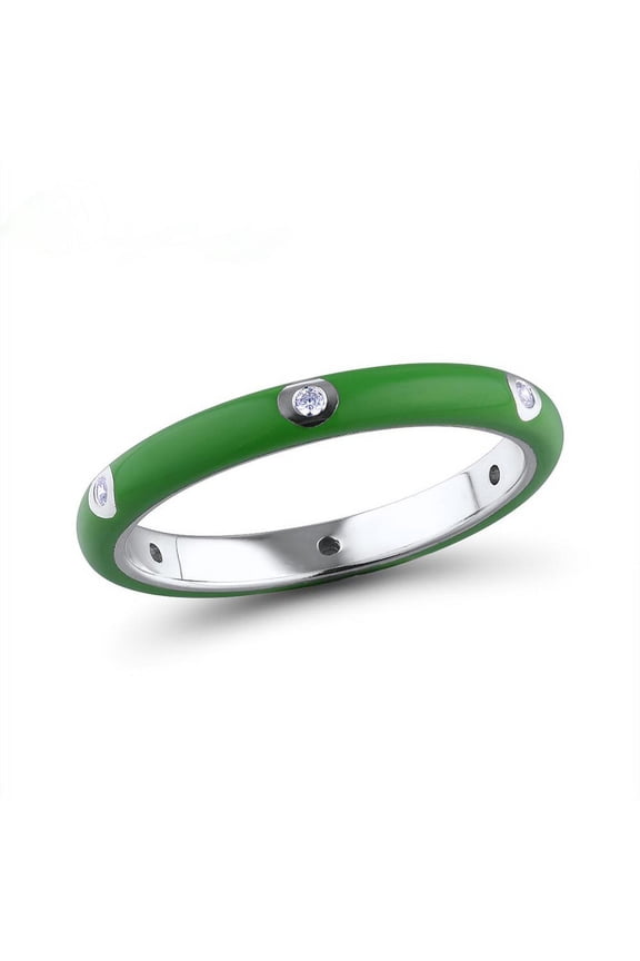 Fashion Jewelry Handmade Enamel Colorful Rainbow Eternity Stackable Ring For Women Wedding Party Jewelry