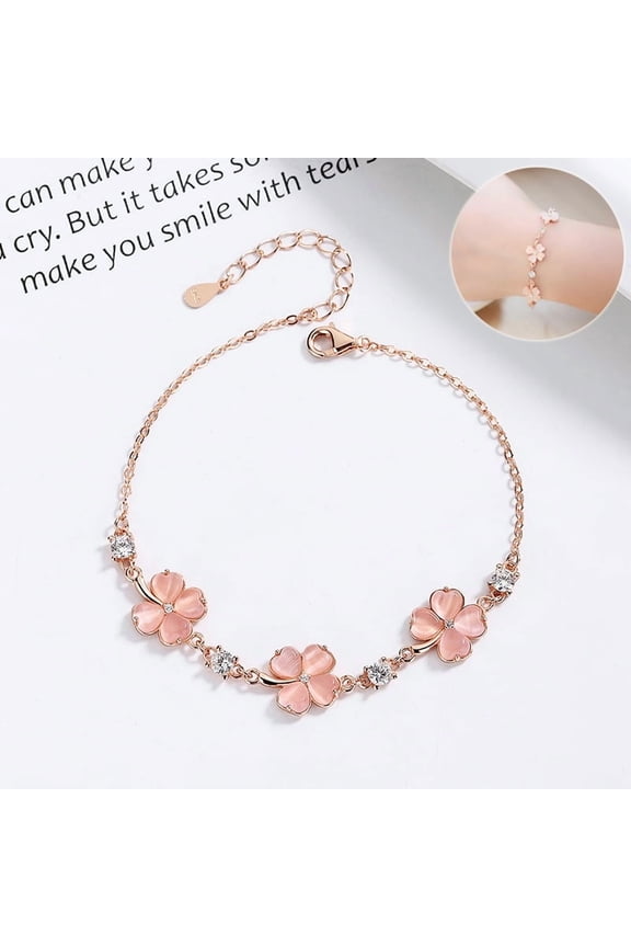 Fashion Jewelry Opal Crystal Gemstones Chain Bracelets For Women Femme Zircon Diamonds Rose Gold Jewelry Bijoux Mujer Cute Girlfriend Gifts