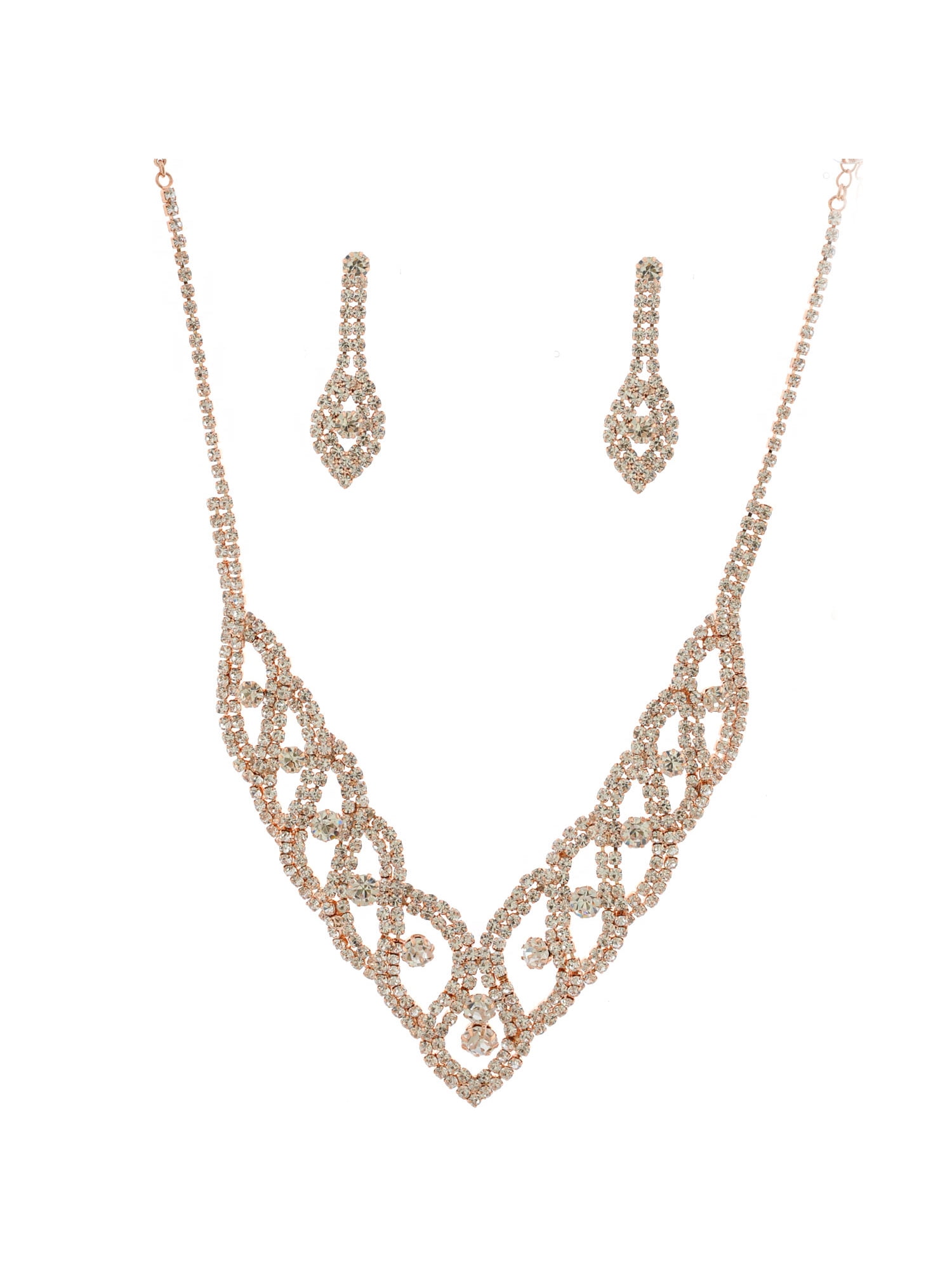 Rose Gold Plated Fashion Jewelry Set Necklace and Liberia Ubuy