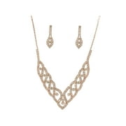 Fashion Jewelry Set Rose Gold Plating Necklace Earrings Set