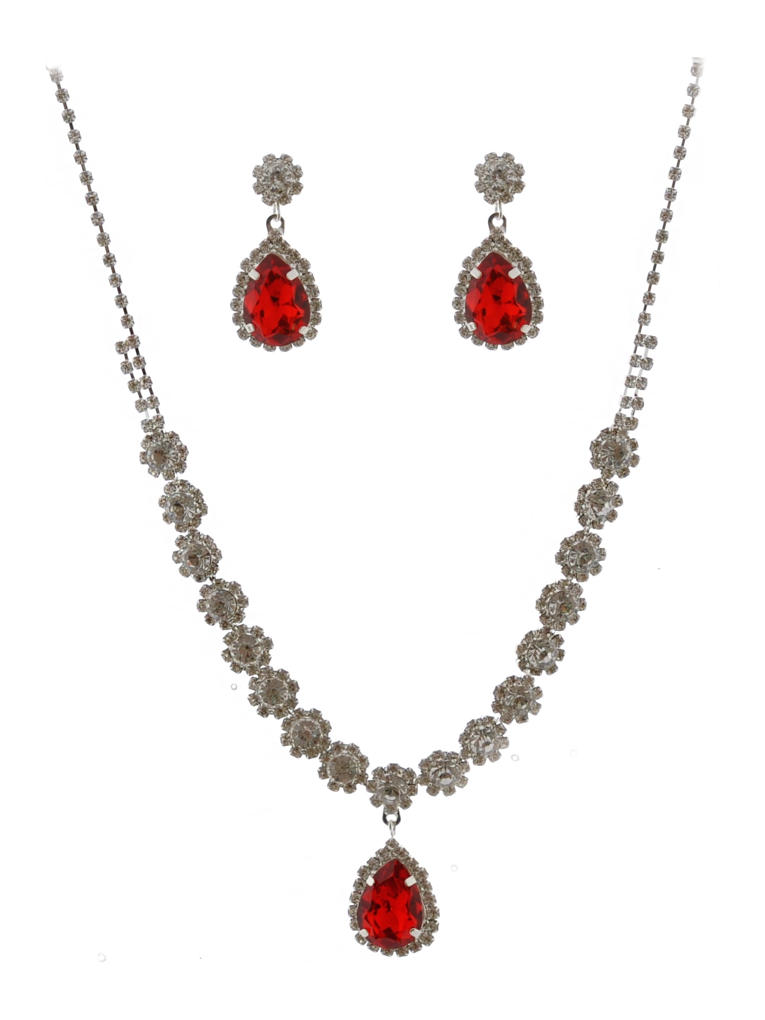 Fashion Jewelry Set Silver Plating Necklace Dangle Earrings Set