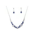 thumbnail image 1 of Fashion Jewelry Set Silver Plating Sapphire Rhinestone Necklace Earrings Set, 1 of 1