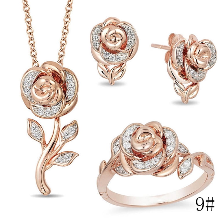 Fashion Jewelry Set for Women, Rose Crystal Jewelry Sets  display picture 2