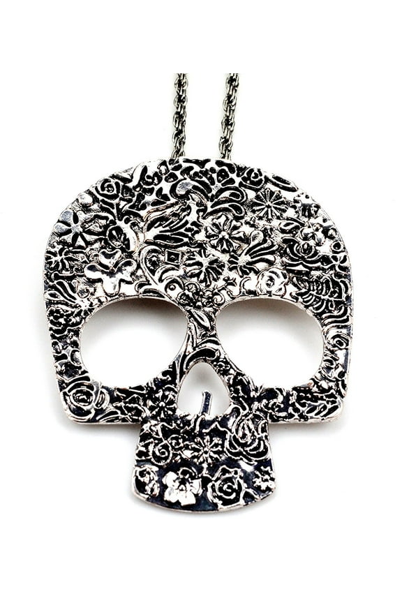 Fashion Jewelry Women Sugar Skull Head Pendant Necklace