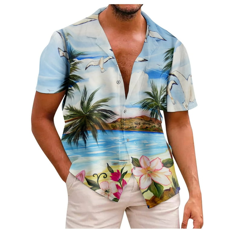 Mens fashion colorful pockets design loose short sleeve casual shirts new arrivals