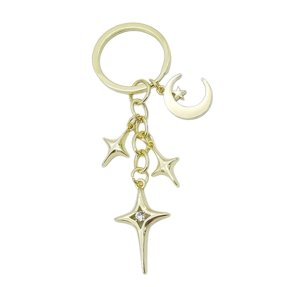 Fashion Key Rings Featuring and Star Charm Sturdy Metal Craftsmanship Compact Daily Carry Keyrings Accessory