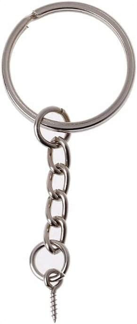 Fashion Keychain,20x Split Key Ring with Chain Jump Rings with Screw