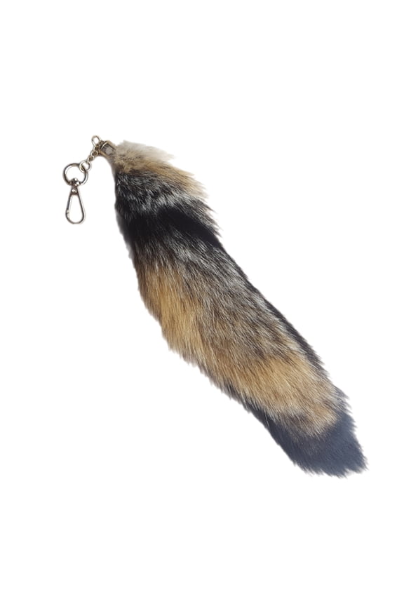 Fashion Keychain with Plush Foxes Tail Bag Pendant Ornament Women Keyring