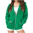thumbnail image 1 of Fashion Kids Hoodie Long Sleeve Textured Pullover Sweatshirt Soft Lightweight Athletic Sweatshirts with Pocket Green 14-15 Years, 1 of 4