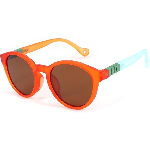 Fashion Kids Round Sunglasses TR Flexible Frame Polarized UV400 Protection Lens Outdoors for Boys Girls Age 3-12