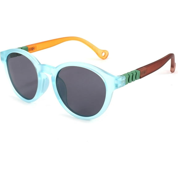 Fashion Kids Round Sunglasses TR Flexible Frame Polarized UV400 Protection Lens Outdoors for Boys Girls Age 3-12