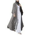 thumbnail image 1 of Fashion Kimono Abaya Cardi Robe Striped Ethnic Cardigan Middle Kaftan With Pockets, 1 of 4