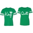 thumbnail image 1 of Fashion King Queen Matching Couple Cotton Jerseys (Men Green / Women Green) (Men XXL / Women M), 1 of 3