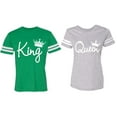 thumbnail image 1 of Fashion King Queen Matching Couple Cotton Jerseys (Men Green / Women Heather) (Men M / Women XL), 1 of 3