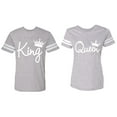 thumbnail image 1 of Fashion King Queen Matching Couple Cotton Jerseys (Men Heather / Women Heather) (Men M / Women XL), 1 of 3