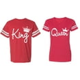thumbnail image 1 of Fashion King Queen Matching Couple Cotton Jerseys (Men Red / Women Red) (Men XXL / Women M), 1 of 3