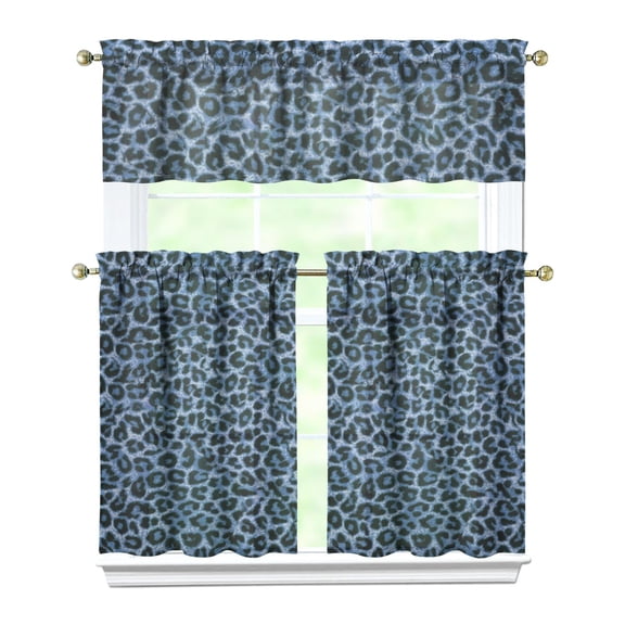 Fashion Kitchen Curtains Set Tier and Valance Leopard Cheetah Classic Vintage Tropical Polka Print Pattern with Romantic Spots Design Modern Abstract Texture Dynamic Aesthetic Cute Cartoon Animal Drap