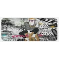 thumbnail image 1 of Fashion Kitchen Mat, Model Posing and Sitting on Tabouret with Clothes Grunge Street Style Print, Plush Decorative Kitchen Mat with Non Slip Backing, 47" X 19", White and Black, by Ambesonne, 1 of 1