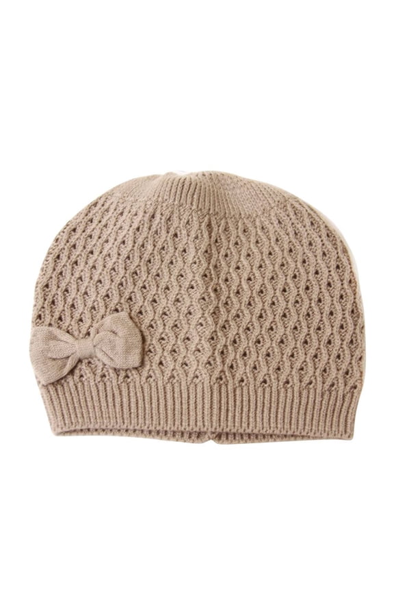 Fashion Knit Beanie With Bow Attached