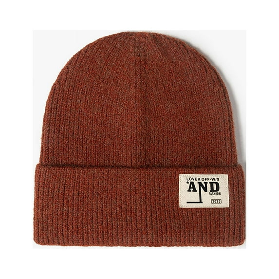 Fashion Knitted Hat Women Warm Padded Letter Patch Autumn And Winter Hat Outdoor Beanie Hat Men