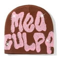 thumbnail image 1 of Fashion Knitted Soft Warm Slouchy Cap MEA Culpa Beanies Hat with Rhinestone Hip-hop Hat y2k Beanies Hats COFFEE-PINK, 1 of 8