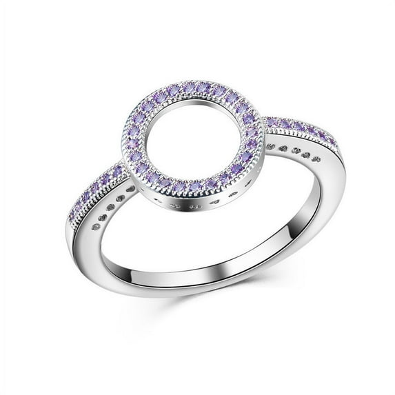 Fashion Korean-Style Hollow Copper Inlaid Zircon Couple Ring