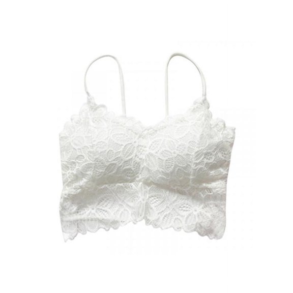 Fashion Lace Beauty Back Cross Slim With Chest Pad Gathered Hollow Tube Top