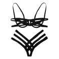 thumbnail image 1 of Fashion Lace Steel Ring Garter Sleepwear Pajamas Underwear Set, M, Black, 1 of 7