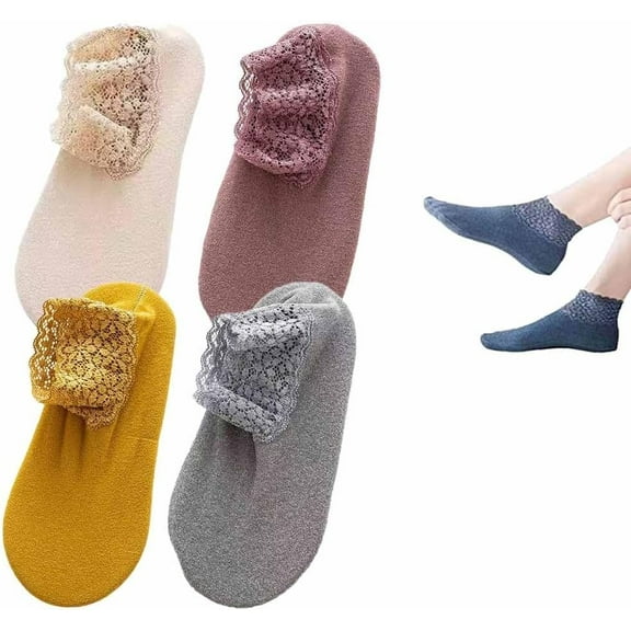 Fashion Lace Warmer Socks,Lace Frilly Socks for Women,Fashion Winter Warm Plush Socks with Lace Trim Home Floor Socks