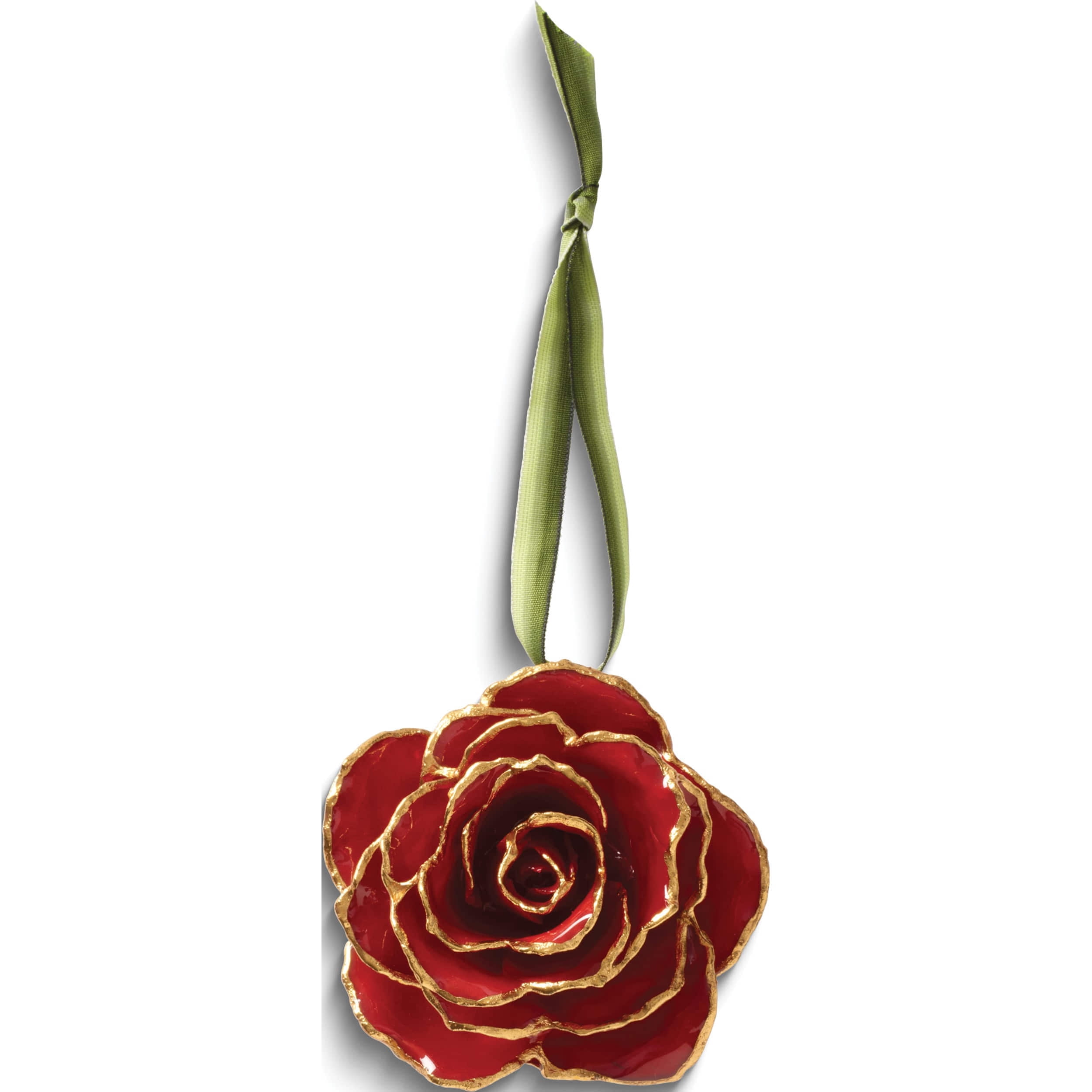 Fashion Lacquer Dipped 24K Gold Trim Red Decorative Rose (92 X 97