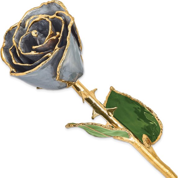 Fashion Lacquer Dipped Gold Trimmed Silver Moon Stone Rose Made In Thailand gm8316