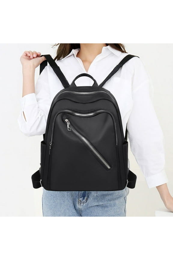 Fashion Ladies Backpack Wallet, Burglarproof Casual Backpack, Cloth Material, All-Match Design, 3 Carrying Ways (Tote Shoulder Backpack), Multiple Pockets, Fits 14” Laptop A4 Books, for Daily Travel