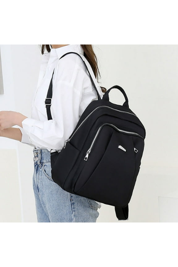 Fashion Ladies Backpack Wallet, Burglarproof Casual Backpack, Cloth Material, All-Match Design, 3 Carrying Ways (Tote Shoulder Backpack), Multiple Pockets, Fits 14” Laptop A4 Books, for Daily Travel