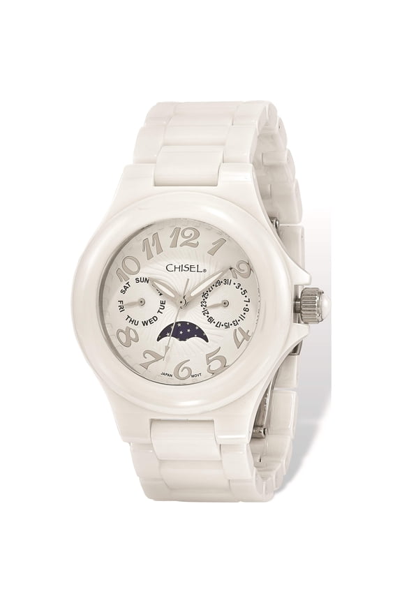 Fashion Ladies Chisel White Ceramic Dial Watch (7.25 X 1.75) Made In China tpw117
