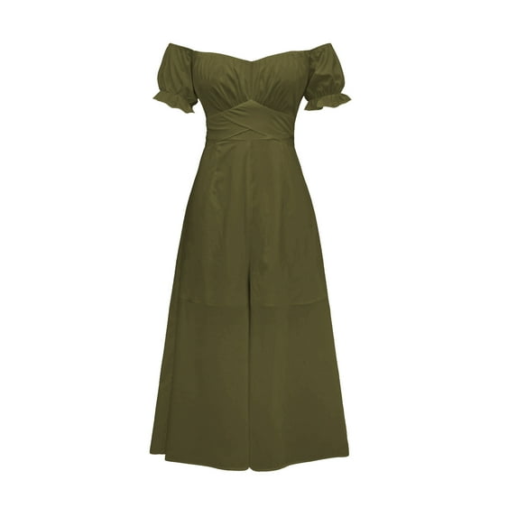 Fashion Ladies Strap Belt Short Sleeve Jumpsuit for Women Wide Leg Casual Trousers