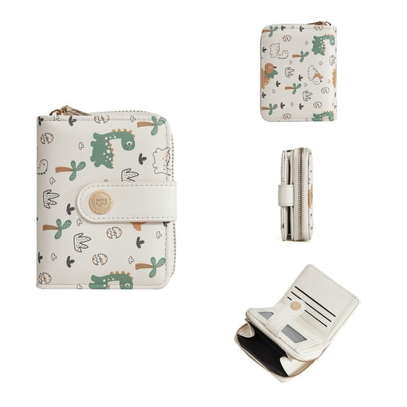 Fashion Ladies,light Luxury, Fresh and Fragrant Women's Wallet, Fashionable Cute Dinosaur Pu Purse,zipper Clutch/4.7* 3.7in
